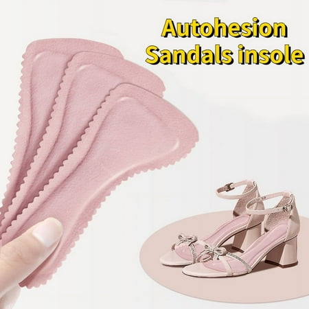 

2Pair Self-adhesive Sandals Insoles Breathable Sweat-absorbent High-heeled Shoes Non-slip Stickers Seven-point Pads Soft Bottom Pink 35-36