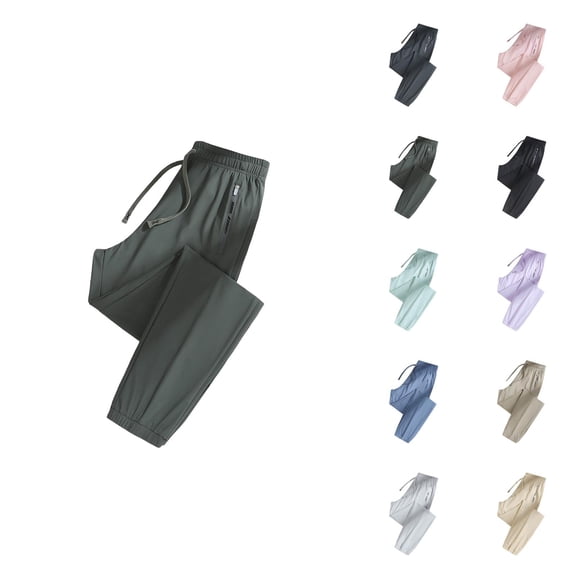 Summer Joggers for Women Lightweight Cooling Jogger Sweatpants Elastic Waist Straight Leg Loose Jogging Pants with Pockets