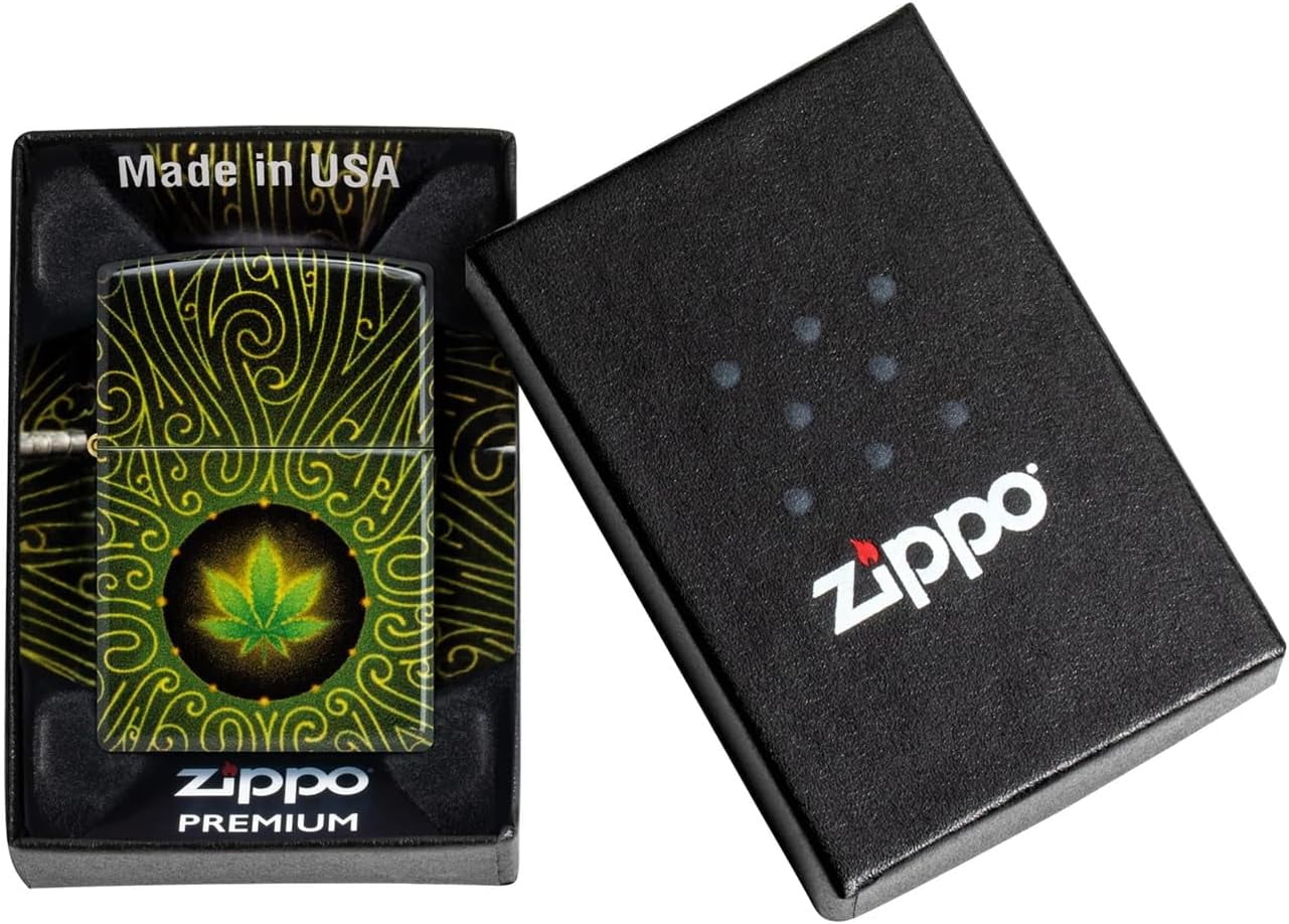 Zippo Lighter- Custom Message Engraved on Leaf Maze - 540 Fusion 46276