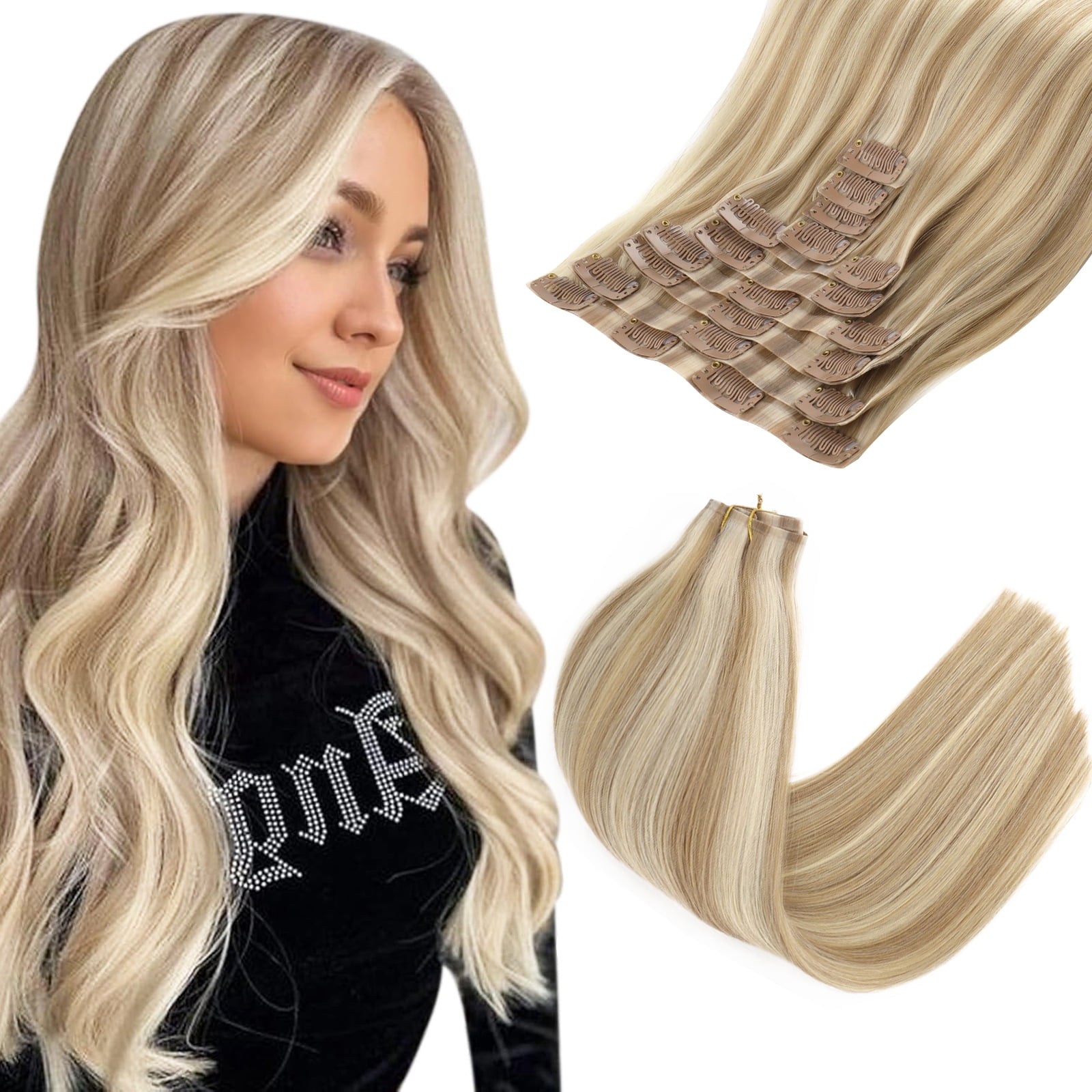 PU Clip In Hair Extensions P8/60# 120g 14inch