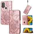 thumbnail image 2 of Wallet Case for Motorola Moto G Power 2022 Case with Card Holder Leather Phone Case with Kickstand Magnetic Shockproof Cover for Moto G Play 2023 / Moto G Power 2022 Rose Gold Sunflower, 2 of 16