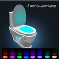 thumbnail image 3 of Luz de baño LED, luz nocturna para inodoro con sensor de movimiento, luz de baño a batería, iluminación para inodoro, 8 colores para el baño y el hogar, 3 of 8