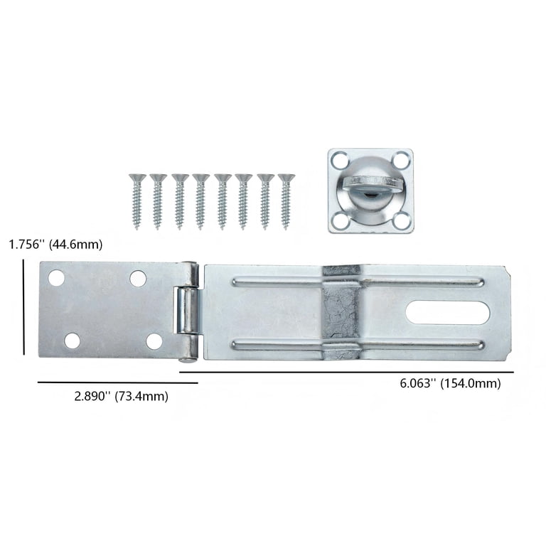 Hyper Tough 6 Inch Swivel Safety Hasp Zinc Plated Security Lock