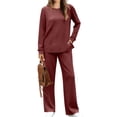 thumbnail image 2 of HaiMao Two Piece Sets for Women Clearance Sweatsuit Drawstring Cargo Jogger Sets with Pockets Airport Outfits Fall Tracksuit Wine 10(XL), 2 of 8