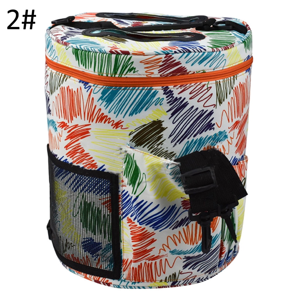 DIY Yarn Thread Sewing Tools Storage Bag Knitting Crochet Bag with Shoulder Strap Handles