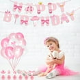thumbnail image 3 of Pink Ballerina Ballet Happy Birthday Bunting Banner Balloon Cake Toppers for Kids Girl Baby Shower Birthday Party Decoration (13Pcs topper), 3 of 6