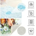thumbnail image 6 of GZHJMY Toilet Mat U-Shaped Butterfly Flowers Soft and Absorbent Commode Contour Rug Plush Bathroom Rugs, Non-Slip, Machine Washable and Easier to Dry, 20x24 in Carpet Runner, 6 of 6