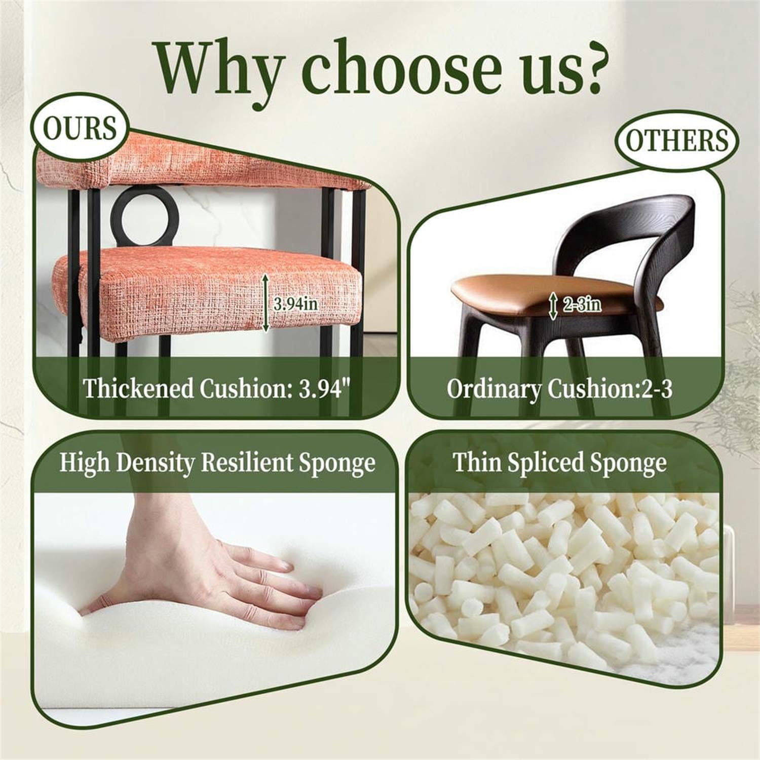 Demi Bonn 34" Counter Height Bar Stools Set of 2, Upholstered Barstools with Back, Kitchen Island Countertop Chairs for Dining Room, Pink