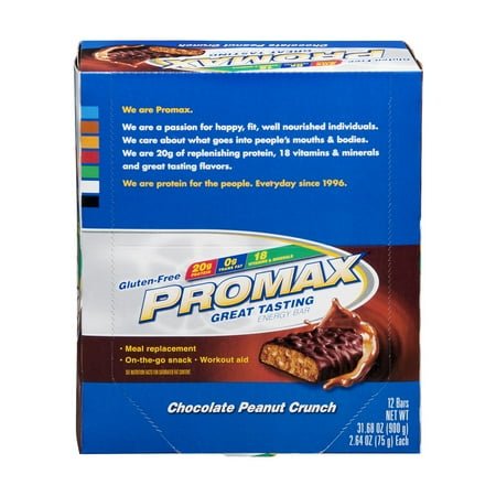 Promax Energy Bar Chocolate Peanut Crunch Gluten-Free - 12 CT
