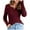 Red, variant on Bmisegm Womens Crew Neck Shirts Long Sleeve Tshirts Button Down Shirts Knit Shirt Casual Plain Tops Thermal Underwear for Women Beige L