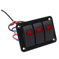 thumbnail image 5 of Ouitble Panel de interruptores, Panel de interruptores de 3 Bandas Color Rojo Tablero de interruptores Resistente a la corrosión a Prueba de Agua para automóvil Barco DC12V 24V, 5 of 5