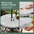 thumbnail image 5 of Round Outdoor Tablecloth with Umbrella Hole and Zipper, Farmhouse Wood Grain Tablecloth with Elastic Waterproof, Vintage Country Barn Gate Grey Patio Table Covers for 55" - 60" Picnic Pool Tables, 5 of 9