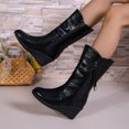 thumbnail image 5 of Women's Slip on Mid Calf Boots, Fall Winter Platform Wedge Slouch Casual Boots with Breathable Lining and Cushion Sole, Trendy Footwear for Daily Leisure, 5 of 7