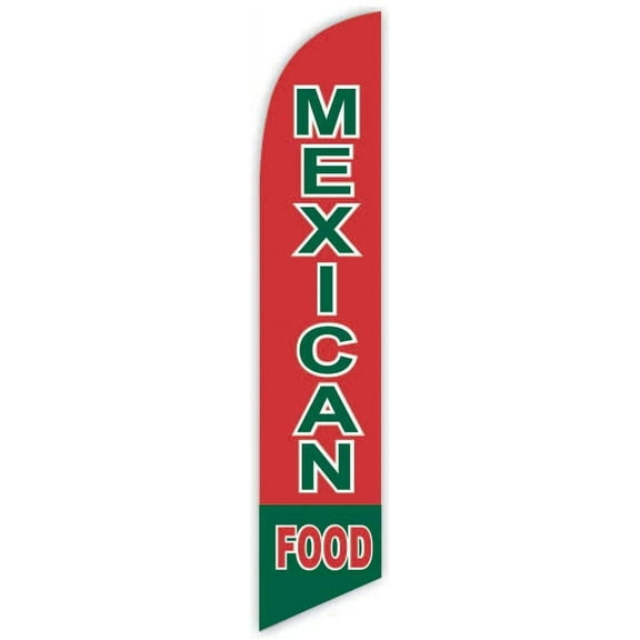 Cobb Promo Mexican Food Red Advertising Feather Flag 12ft - Replacement Flag Only Without Poleset