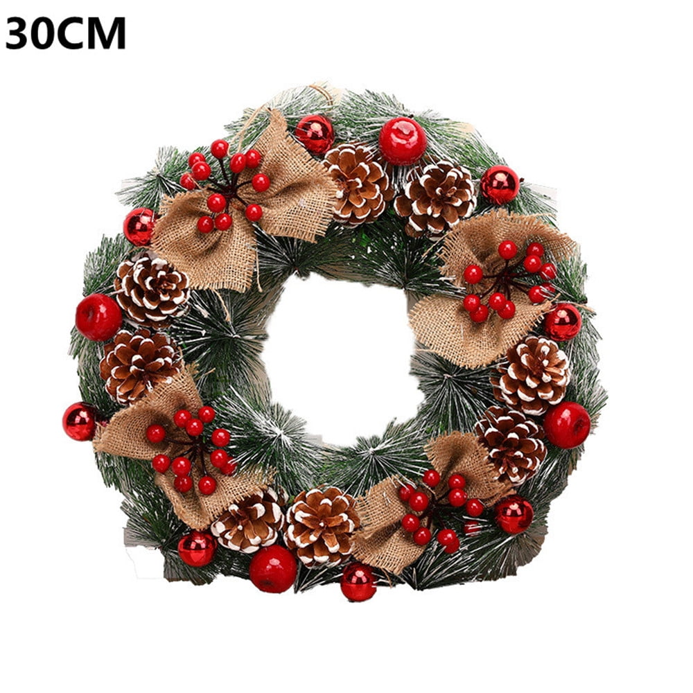 Mixed Small Wreath Christmas Roses Berries 30cm/12 Inches WAS £19.99 