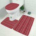 thumbnail image 2 of Red Christmas Folk Pattern Bathroom Rugs Sets 3 Piece,Toilet Cover Set,Absorbent Non Slip Bathroom Mats Sets with U-Shaped Contour Rug Toilet Rug Set, 2 of 5
