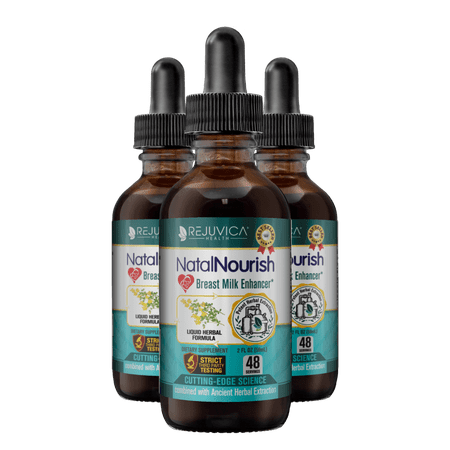 Rejuvica Health Natal Nourish - Lactation and Breastfeeding Supplement with Fenugreek | 3-Pack