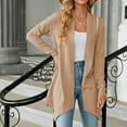 thumbnail image 2 of Vedolay Fall Sweaters for Women Fall Winter Long Sleeve Sweater Jacket Khaki,XL, 2 of 5