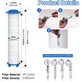 thumbnail image 3 of Premium 12-Pack White Plastic Shower Head Filters - 8cm High Flow Water Purification Cartridges for Cleaner Bathing Experience, 3 of 5