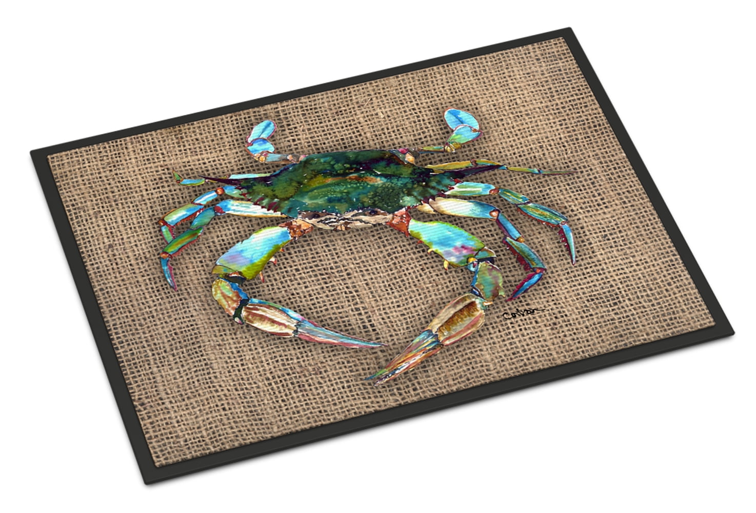 Burlap Crab Door Mat