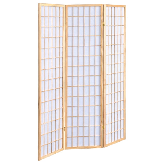 Carrie 3-Panel Room Divider Folding Shoji Screen Natural
