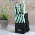 thumbnail image 2 of Oster Langmore 15 Piece Stainless Steel Blade Cutlery Set in Mint, 2 of 2