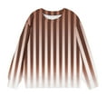 thumbnail image 4 of Kids Fall Blouses New Oversized Sweatshirt for Kids Girls Trendy Striped Long Sleeve Crewneck Pullover Tops Fall Winter Clothes Brown 2 Years, 4 of 4
