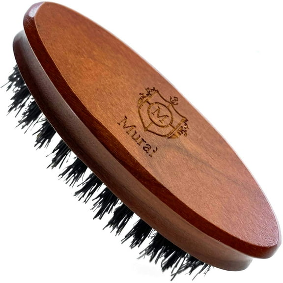 Murai by Giorgio GM4 Boar Bristle Beard Brush - Travel Brush for Beard Care from the Murai Beard Kit for Men - The Refined Boar Bristle Brush for Mens Skin Care and Mens Grooming