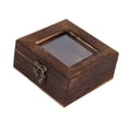 thumbnail image 1 of yuksok Specimens Display Case Dustproof Desktop Decoration Wood Jewelry Storage Box 10cmx10cmx4.5cm, 1 of 9