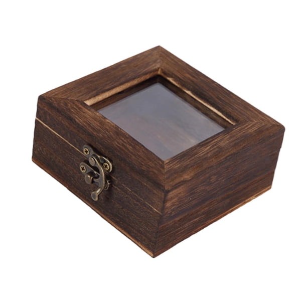 Vitrina de madera para exhibir especímenes, a prueba de polvo, para guardar objetos pequeños y guardar joyas. 10 cm x 10 cm x 45 cm