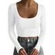 thumbnail image 1 of Blusa acanalada de manga larga para mujer, blusa acanalada de manga larga para mujer, blusa ajustada acanalada, blusa ajustada de manga larga acanalada, apariencia llamativa, 1 of 8