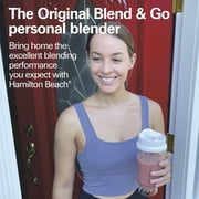 Hamilton Beach Personal Blender for Smoothies with Travel Lid, 14 oz, White