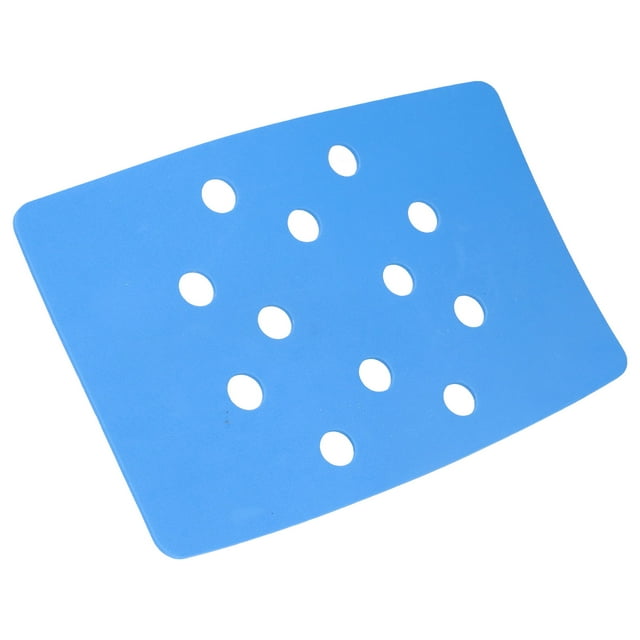 Bathroom Shower Stool Cushion, Perforation Design Paste Fixed Blue Shower Stool Cushion For Bathroom Bath