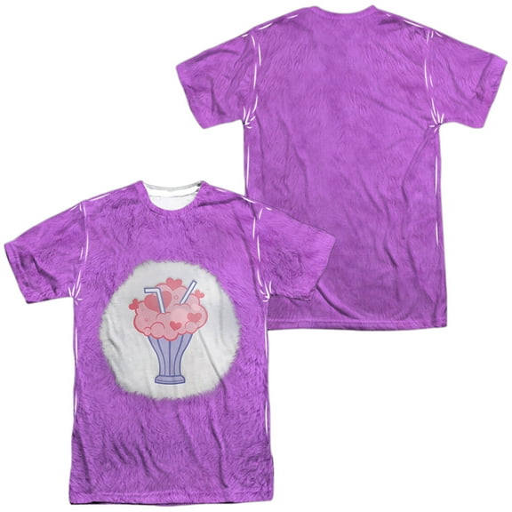 Care Bears Share Bear Unisex Adult Sublimated T Shirt (Small) White (Front/Back)