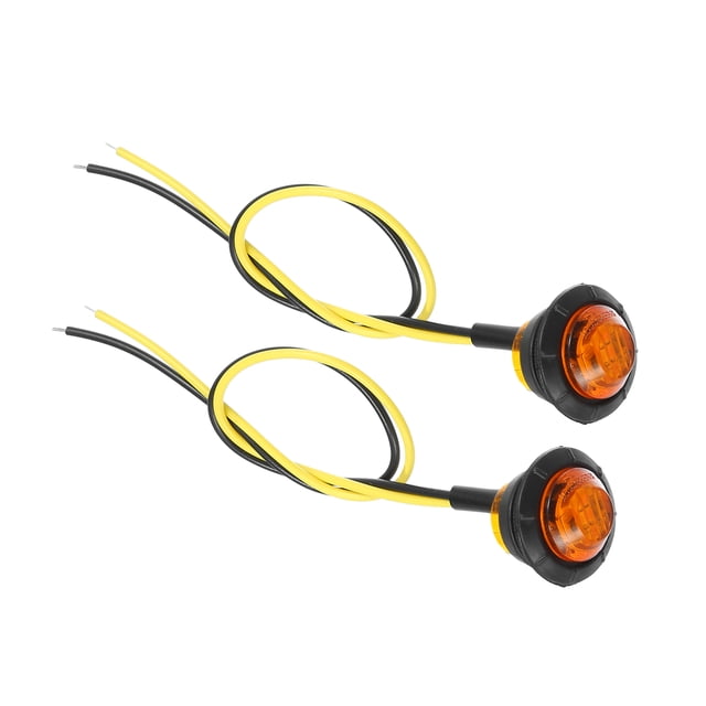 Luces de remolque LED para camiones Unique Bargains 24V, luces de marcador de plástico a prueba de agua, amarillas, 2 piezas