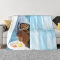 thumbnail image 1 of Balery Funny Cat Taking a Bath Manta de Franela con Dibujo, Lujo Ultra Suave y Cálido, Antipelusa y Resistente a las Arrugas para Cama, Sofá, Camping -80"x60", 1 of 6