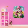 thumbnail image 3 of Cute Pink Mushrooms Botanical Cartoon Wall Art Sticker Designs Vinyl Stickers For Home House Walls Rooms Windows Bedroom Decoration Size (28x28 inch), 3 of 3