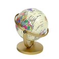 thumbnail image 4 of Globo terráqueo con marco dorado, material didáctico, geografía universal retro azul y blanca, 4 of 6