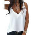 thumbnail image 1 of DYMADE Sexy Sleeveless Women V Neck Leopard Solid Color Tank Top, 1 of 2