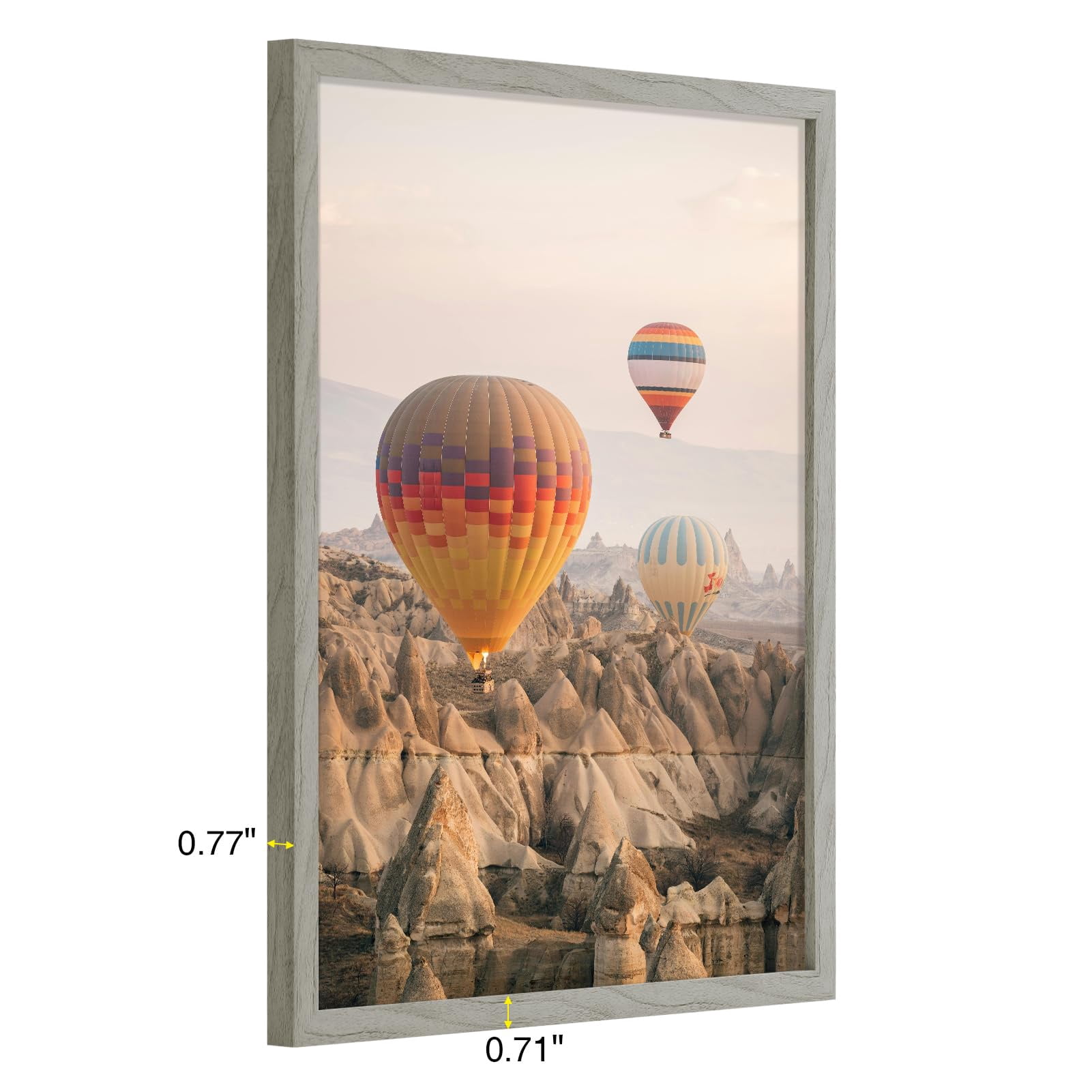decorUhome 16x20 Picture Frame for Wall, Plexiglass, Displays Poster 11x14 with Mat or 16x20 without Mat, PVC Frame Material, Horizontal or Vertical Hanging, Grey