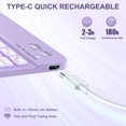 thumbnail image 3 of Funda de teclado Harvopu compatible con iPad Air de 11 pulgadas, M2/ Air de 10,9 pulgadas, 5ª y 4ª generación, con retroiluminación de teclado desmontable, color morado, 3 of 7