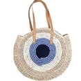 thumbnail image 1 of kurtrusly Shoulder Bag Straw Fashion Patchwork Weaving Handbag Large Capacity Summer Vacation Tote Shopping Trendy Female Hand Purse Khaki, 1 of 7