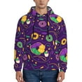 thumbnail image 2 of Bingfone Mardi Gras And Donuts Men'S Drawstring Hoodie Long Sleeve Pocket Sweatshirts-X-Large, 2 of 9