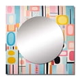 thumbnail image 2 of Designart "Playful Patterns Mid Century Pink Delight V" Abstract Square Mirror Wall Decor Mid-Century - Large Pink Square Bathroom Mirror - Square Printed Wall Mirror Art, 2 of 5