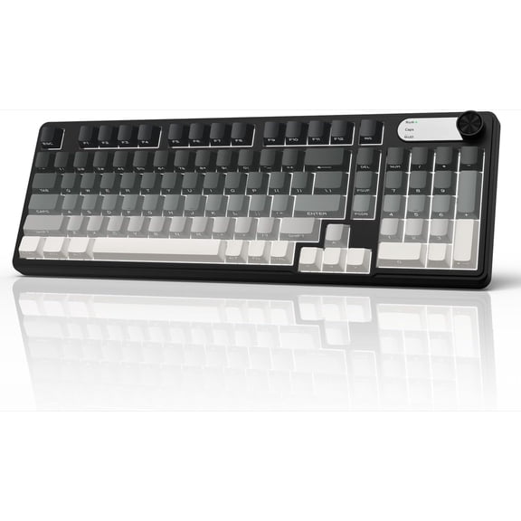 G98X Wireless Gaming Keyboard, Tri-Mode 2.4GHz/USB-C/BT5.0 Silent Gaming Keyboard with Number Pad & Knob, RGB Backlit