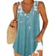 thumbnail image 1 of Camiseta sin mangas con cuello en V sin mangas para mujer Camiseta sin mangas estampada cómoda y holgada con estampado de flores, 1 of 5