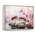 thumbnail image 2 of Designart "Red Ants Amid Pink Blossoms And Pastels" Animals Ant Floater Framed Canvas Wall Art, 2 of 5