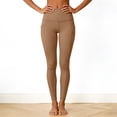 thumbnail image 4 of felwors High Waisted Leggings with Pockets Women, Full Length Capri Buttery Soft Stretchy Yoga Pants (Khaki, M), 4 of 9