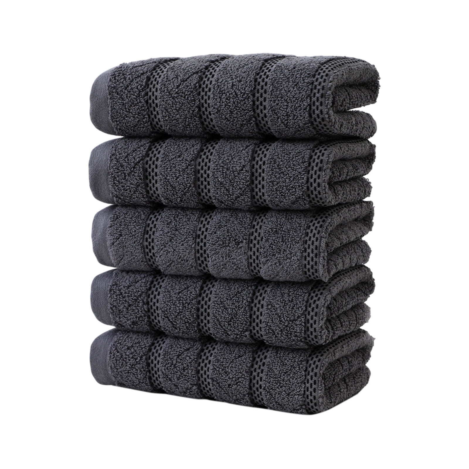 COM1950s Cotton Towels 5 Pack,Highly Absorbent Bath and Face Towels,Soft Washcloths 29X13 Inches,Quick Drying Spa Towel Set for Bathroom,Travel