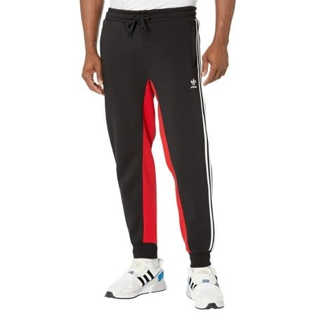 adidas Originals Superstar Fleece Track Pants (Unisex, Black/Shadow Red, SM, One Size)